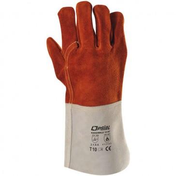 Gant soudeur HANDWELD 15 HT orange T10 OPSIAL - Protection thermique en cuir traité anti-chaleur, coutures Kevlar_0