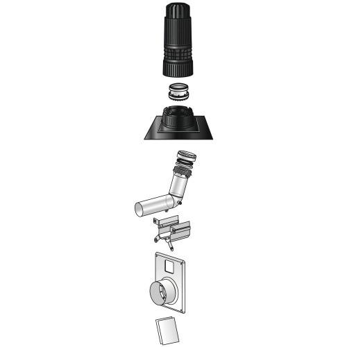 KIT CONDENSATION - GAZ / FIOUL - CHEMILUX PPTL C - 2 EN 1 + COUVRE-CHEMINÉE NOIR UBBINK