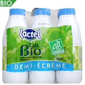 LACTEL BIO LAIT UHT 1/2 ÉCRÉMÉ BOUTEILLES 6 X 1 L_0