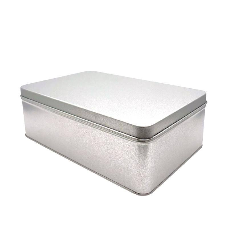 Lot de 12 boîtes à sucre fer blanc, vernis alimentaire, 19 x 12 x 6.5 cm - gris métal FER20_0