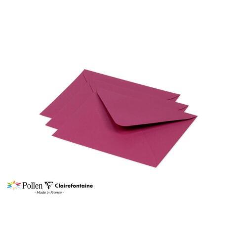 LOT DE 2 - PAQUET DE 20 ENVELOPPES POLLEN 125X138MM 120G/M² - FRAMBOISE