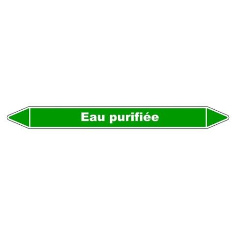 LOT DE 3 - MARQUEUR TUYAUTERIE - EAU PURIFIÉE - VINYLE LAMINÉ- NFX 08-105 355 X 37 MM