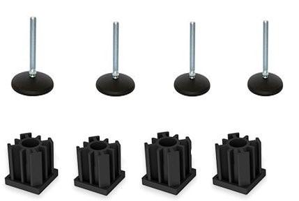 Pied en zinc M10x50 avec 50mm, base + inserts 40x40x1,5mm -Set of 4_0