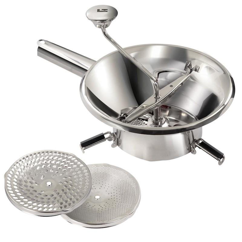 Moulin à Légumes N°5 Tellier - Acier étamé Avec Grille 4 Mm, Pour Purées Et Soupes