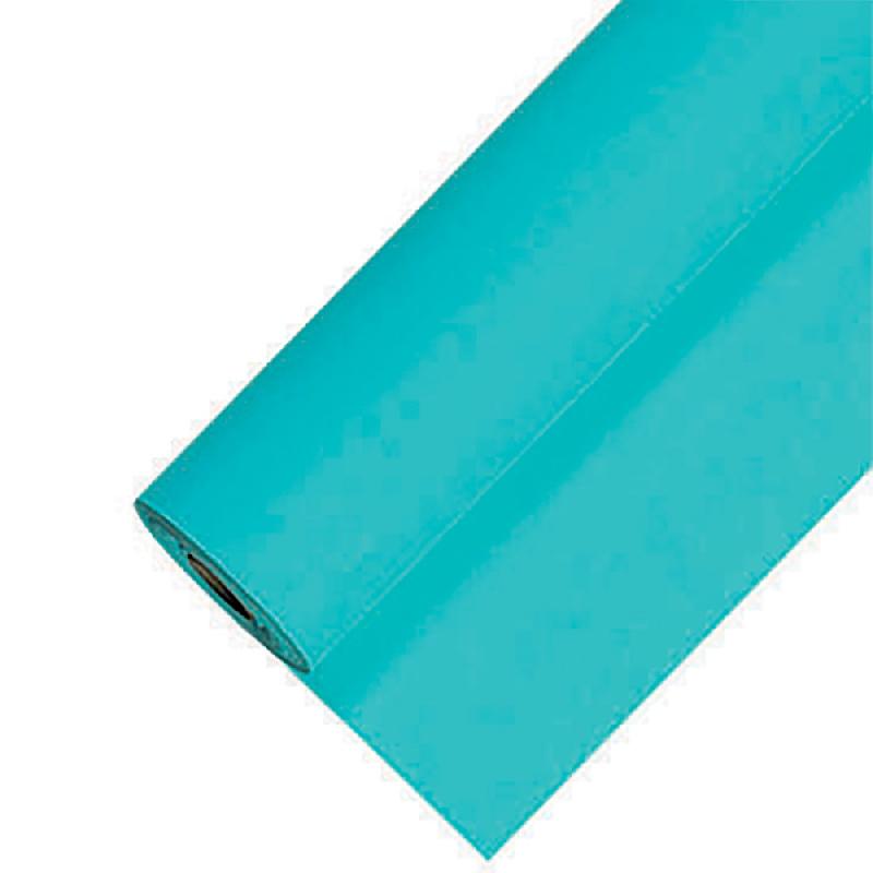 NAPPE EN PAPIER DAMASSÉ EN ROULEAU DE 1,18 X 25 M, COLORIS TURQUOISE