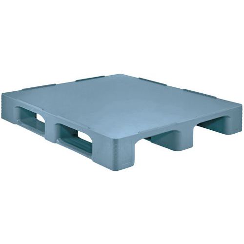 PALETTE PLASTIQUE ALIMENTAIRE LOURDE 3 SEMELLES 1000X1200X160MM - MANUTAN EXPERT