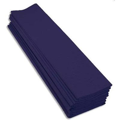 PAPIER CREPON 200 X 50 CM - BLEU MARINE - PAQUET DE 10 FEUILLES