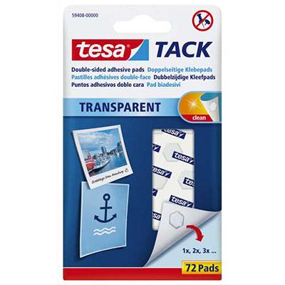 PASTILLES ADHESIVES TESA TACK - DOUBLE-FACE REUTILISABLE/REPOSITIONNABLE - OBJETS LEGERS - 72 PASTILLES