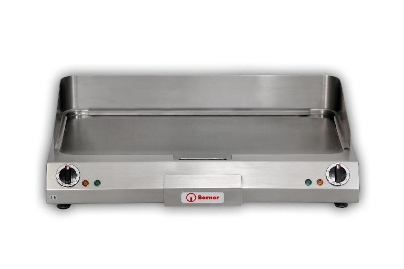 Plancha professionnelle chauffage rapide triphasée lisse 2 zones avec vidange - 1000x660mm - BGA100-SPEED_0