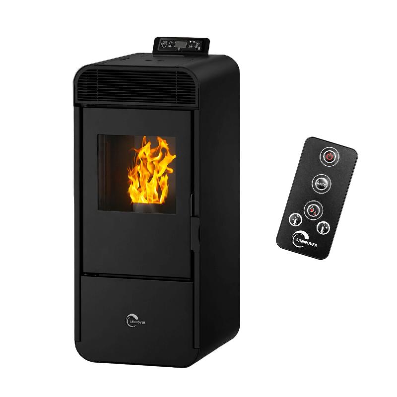 Poêle à granulés étanche Izedia 13,8 kW Noir Sannover - noir acier 3760401214686_0