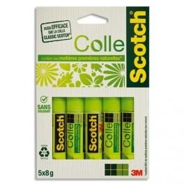 SCOTCH LOT DE 5 BÂTONS DE COLLE NATURELLE 8G