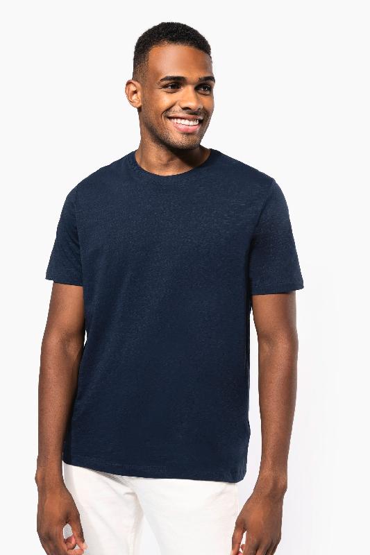 T-shirt slub écoresponsable homme - Col rond, manches courtes, 160 g - Réf: KNS303 - Kariban_0