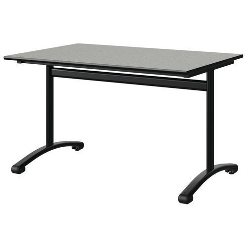 TABLE MALIBU 120X80 T5 DL ST ISOSON GRIS 1400/NOIR NOIR 9005