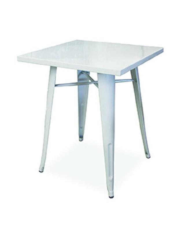 Table Sedna - Métal galvanisé silver ou blanc - Dimensions 60 x 60_0