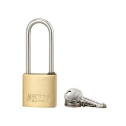 Thirard Cadenas à clé Mach 3, laiton, extérieur, anse 1/2 acier, 40mm, 2 clés - 3150269944038_0