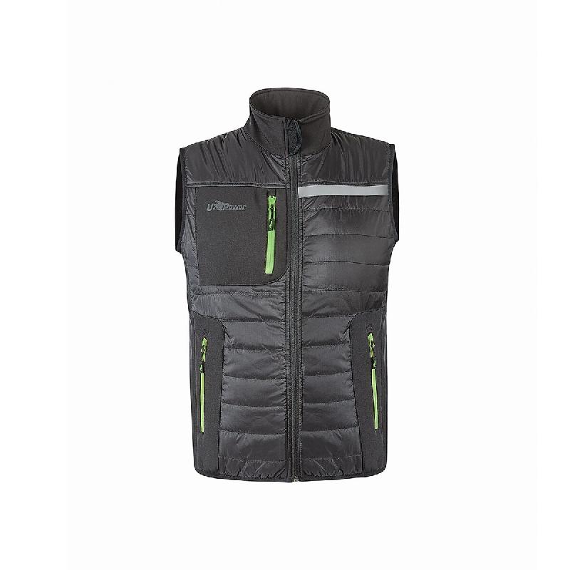 U-POWER Veste de travail sans manches WALL Gris/Vert L - L multicolore multi-matériau 8033546521519_0