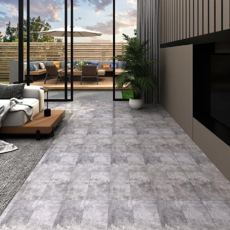 Vidaxl planches de plancher pvc 5,02 m² 2 mm autoadhésif marron ciment 146559_0