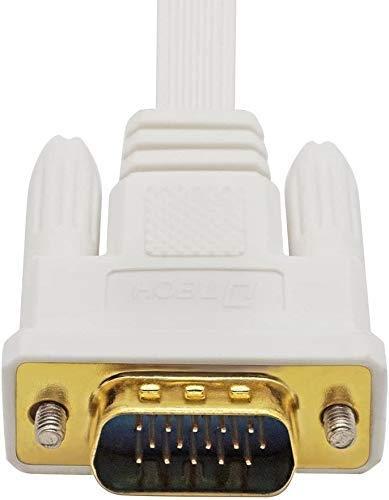 DTECH CÂBLE VGA MÂLE VERS MÂLE HAUTE RÉSOLUTION 1080P 5 M BLANC_0