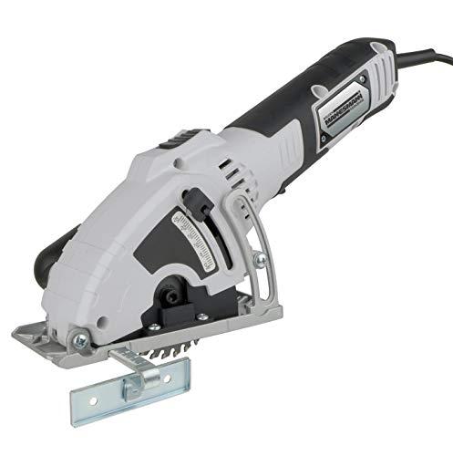 BRÜDER MANNESMANN M12891 - Mini-scie circulaire à main 600W avec profondeur réglable, poignée douce et accessoires_0