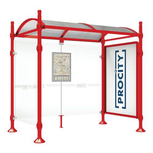 ABRI BUS PROVINCE 2.50 M VITRINE 1 BARD LAT. CITY ROUGE 3020 - PROCITY