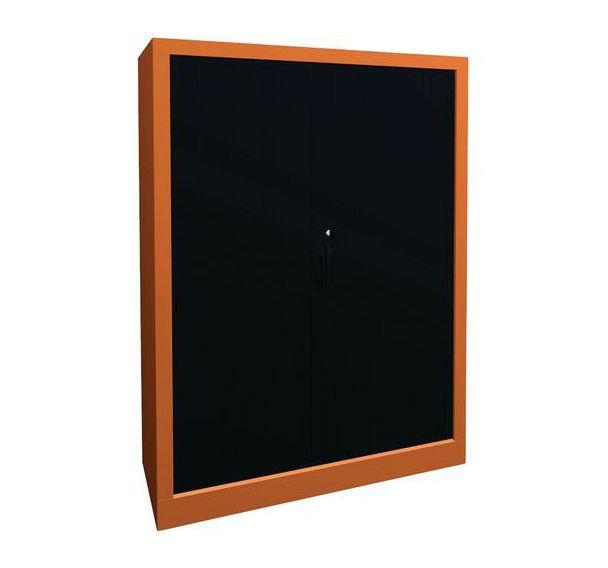 ARMOIRE À RIDEAUX LARGEUR 100 HAUTEUR 135 CM ORANGE-NOIR - MANUTAN COLLECTIVITÉS