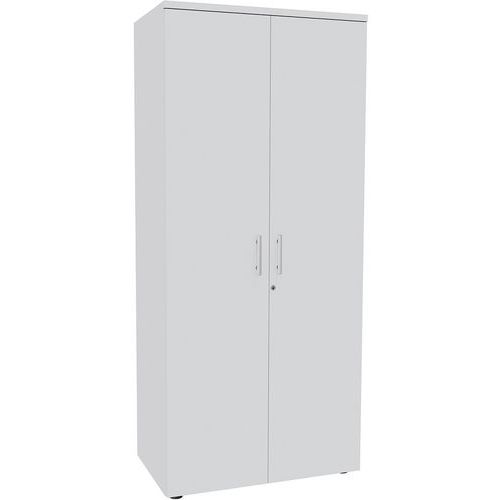 ARMOIRE HAUTE 180X80 4 TAB. MÉTAL DS BLANC/BLANC - SIMMOB