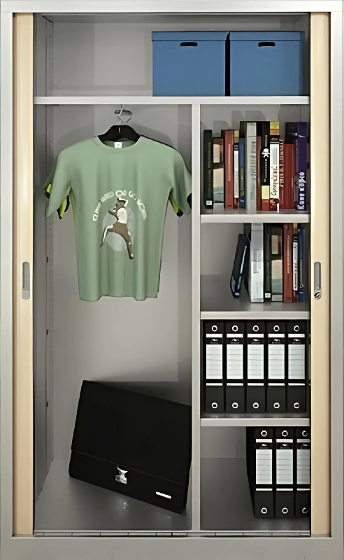 Armoire métallique So Salamanca - 4 étagères + penderie - rideau PVC - Hauteur 198 cm - robuste et facile d'entretien_0