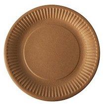 ASSIETTE EN CARTON 'PURE', ROND, 190 MM, MARRON - LOT DE 4