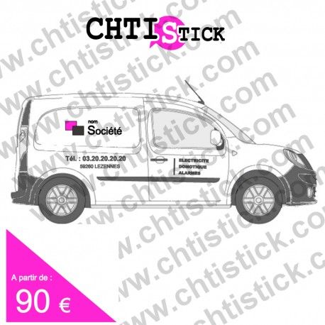 B MQ1 - Marquage véhicule adhésif prêt à poser - Chtistick - Pour utilitaire type Partner, Berlingo, Kangoo_0