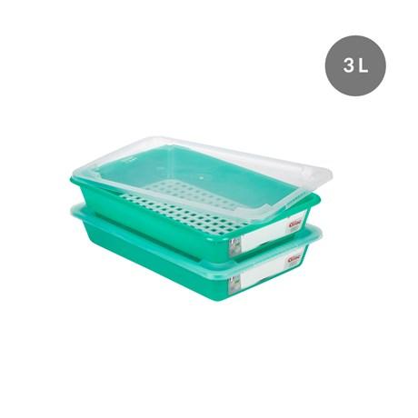 BAC HACCP VERT 3 L + COUVERCLE + GRILLE  (VENDU PAR 2)