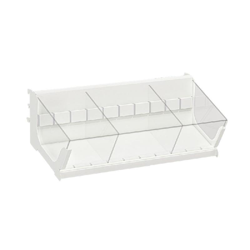 Bac soldeur blanc - L72xP30xH20cm - 3 compartiments - acier robuste avec 4 séparateurs en verre_0