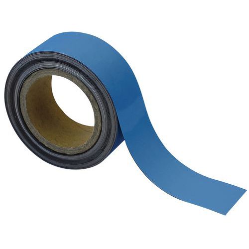 BANDE MAGNÉTIQUE EFFAÇABLE 50 MM X 10 M BLEU - MANUTAN