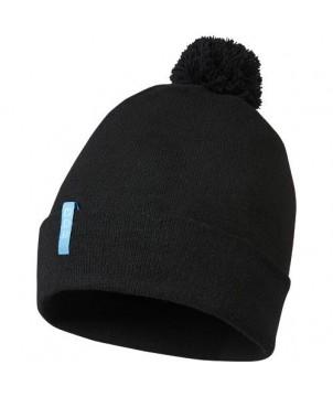 BONNET RECYCLÉ OLIVINE CERTIFIÉ GRS NOIR - CASQUETTES ET BONNETS PUBLICITAIRES
