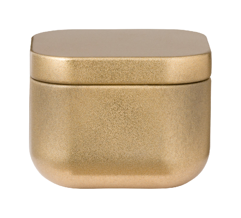 Bougie parfumée à la vanille - boîte en métal dorée - 90 gr_0