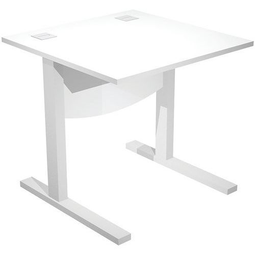 BUREAU DROIT VISUAL VOILE DE FOND - 80 CM - PLATEAU BLANC - ARTARREDI