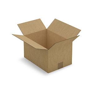 CAISSE CARTON BRUNE SIMPLE CANNELURE RAJA 31X22X18 CM