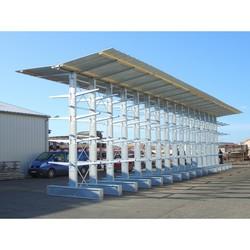 Rayonnage cantilever extérieur super lourd simple face - 28m - 4 niveaux - fabrication européenne_0