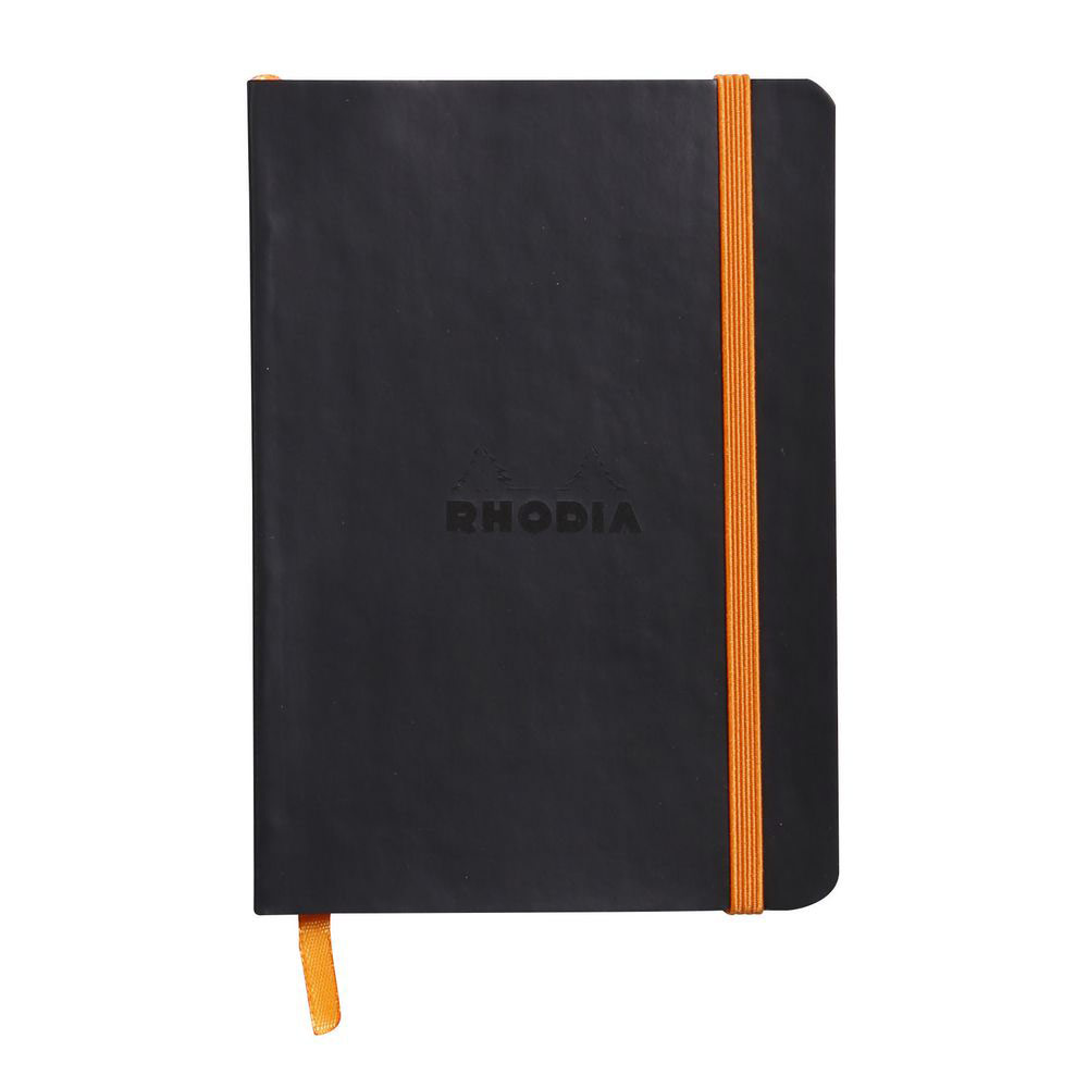 CARNET SOUPLE RHODIARAMA A6 - 10,5 X 14,8 CM - 144 PAGES LIGNEES DE 90 G/M² - COUVERTURE NOIRE