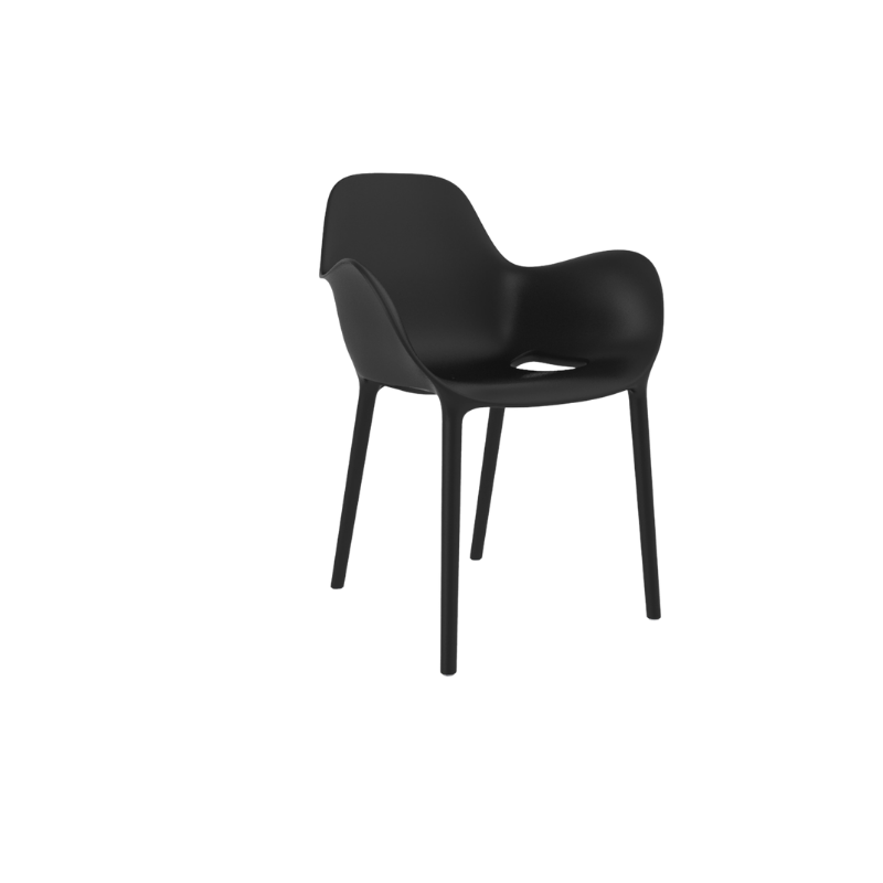 Chaise avec accoudoirs SABINAS  - noir_0
