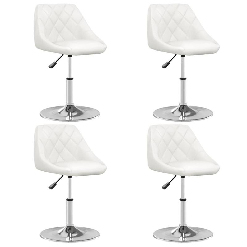 Chaises à manger lot de 4 blanc similicuir Modèle Grelis - 3088635_0