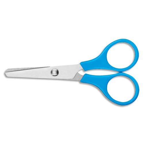 CISEAUX ÉCOLIER ÉCO 10 CM, MANCHE MOULÉ BOUTS RONDS COLORIS ORANGE OU BLEU - LOT DE 43