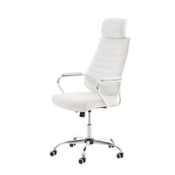 CLP Fauteuil de bureau  Rako similicuir Blanc - blanc polyester 19410902_0