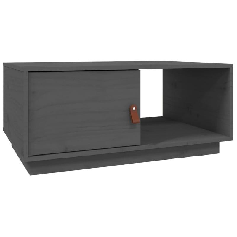 Décoshop26 - Table basse avec espace de rangement design minimaliste 80 x 50 x 35,5 cm bois massif de pin gris DEC039202 - gris Bois massif 300026425_0