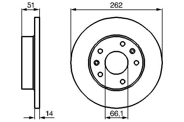 Disque de frein Bosch 0986478991 - Boîte de 2 disques - Avant - disque plein - 5 trous - épaisseur 14mm_0