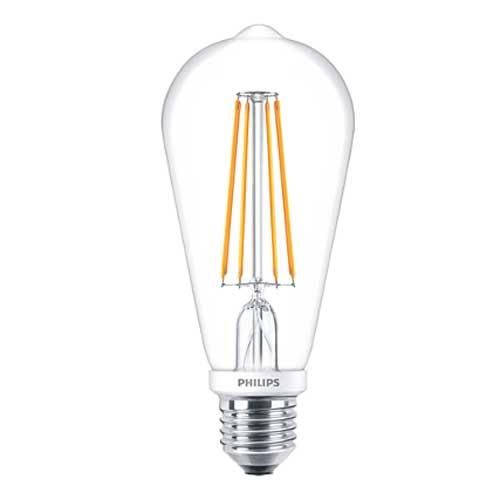 Ampoule LED E27 poirette ST64 - effet filament 4W=40W - 2700K /827 230V Philips_0