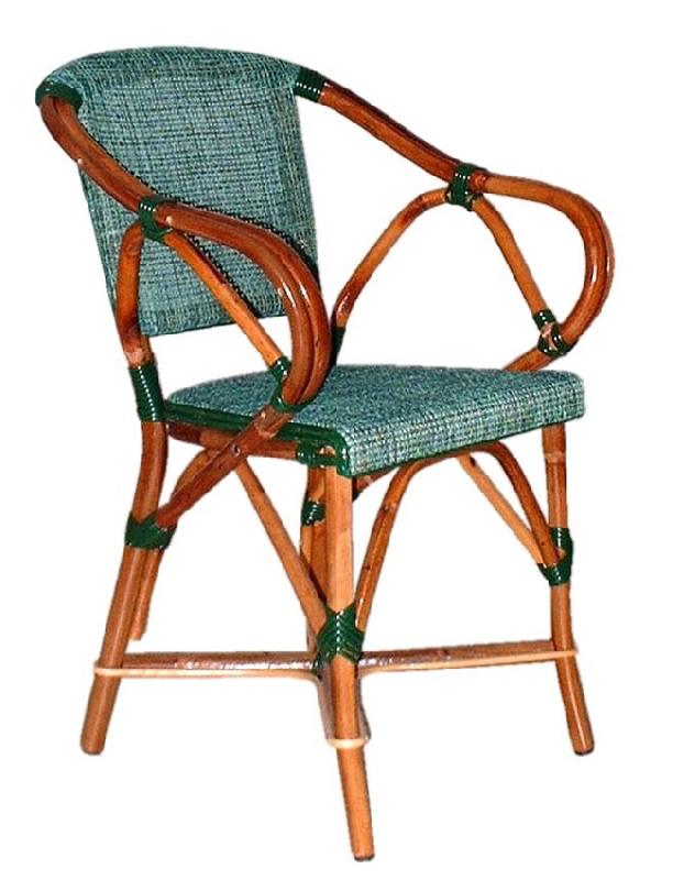 Fauteuil Renoir - assise et dos en Batyline couleur au choix - rotin noyer ou naturel_0