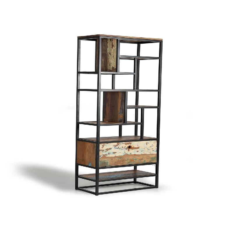 GINER Y COLOMER SL Bibliothèque Kairox en bois recyclé 213cm x 80cm x 40cm - multicolore 6168_0