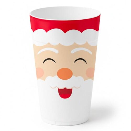 Gobelets reutilisables noël 25cl zoom santa (50 unités) MESA BELLA - rouge plastique polypropylène 3701168962847_0