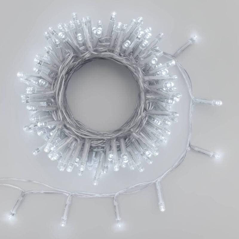 Guirlande à piles 500 LED blanc froid Télécommande 20m câble Transparent à piles Lotti - 8024199067349_0