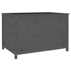 Helloshop26 - Jardinière bac lit surélevé plantes fleurs terrasse jardin de jardin 119,5 x 82,5 x 78 cm bois de pin massif gris 02_0039333 - 300021_0